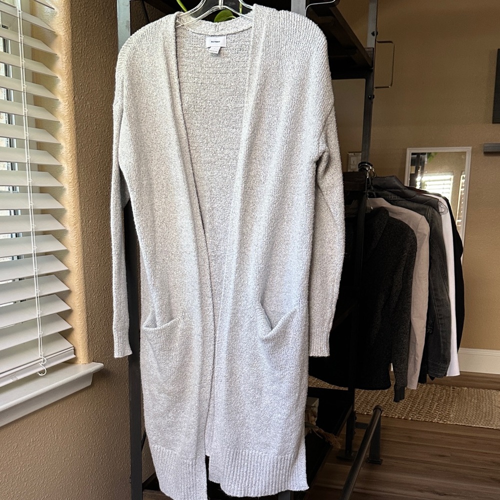 Old Navy Light Gray Open Front Cardigan